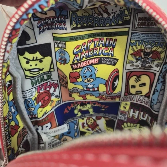 Loungefly Disney Parks Marvel Backpack 2024 Red and Gray Chibi Design Logo NWT - Picture 11 of 12
